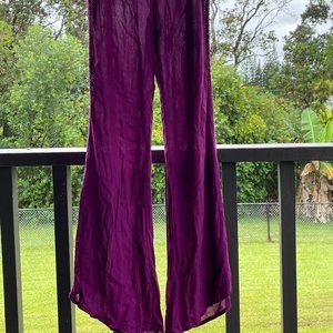 NEW O'Neill Reese Beachy Gauze Plum Pants ~ Womens M ~ Boho Summer Festival NWT